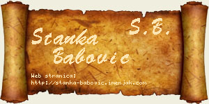 Stanka Babović vizit kartica